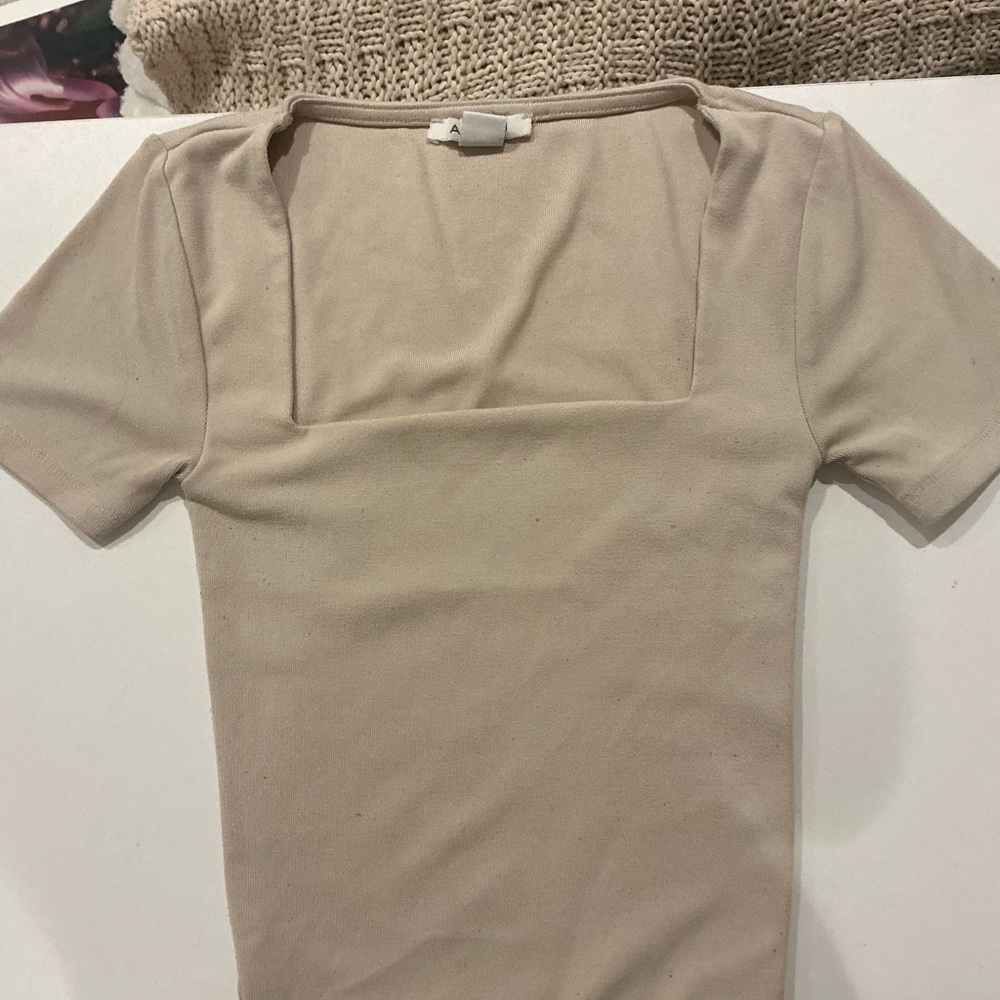 Amisu Square Neck Tan Top
